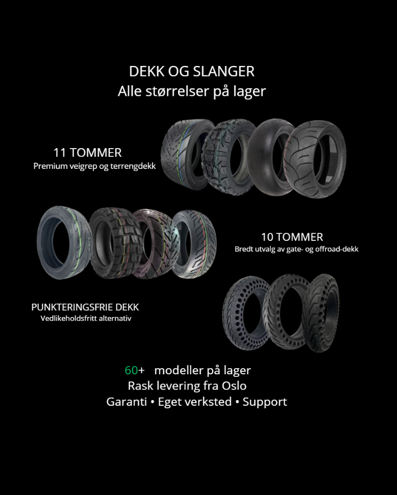 Dekk og Slanger – Alle Størrelser