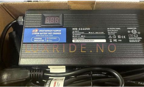 Hurtiglader for dualtron 60V (maks 66,4v) 6,5 A